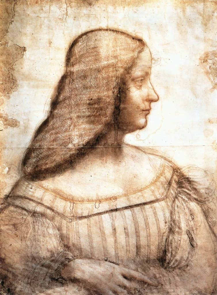 Profilzeichnung der Isabella d’Este von Leonardo da Vinci