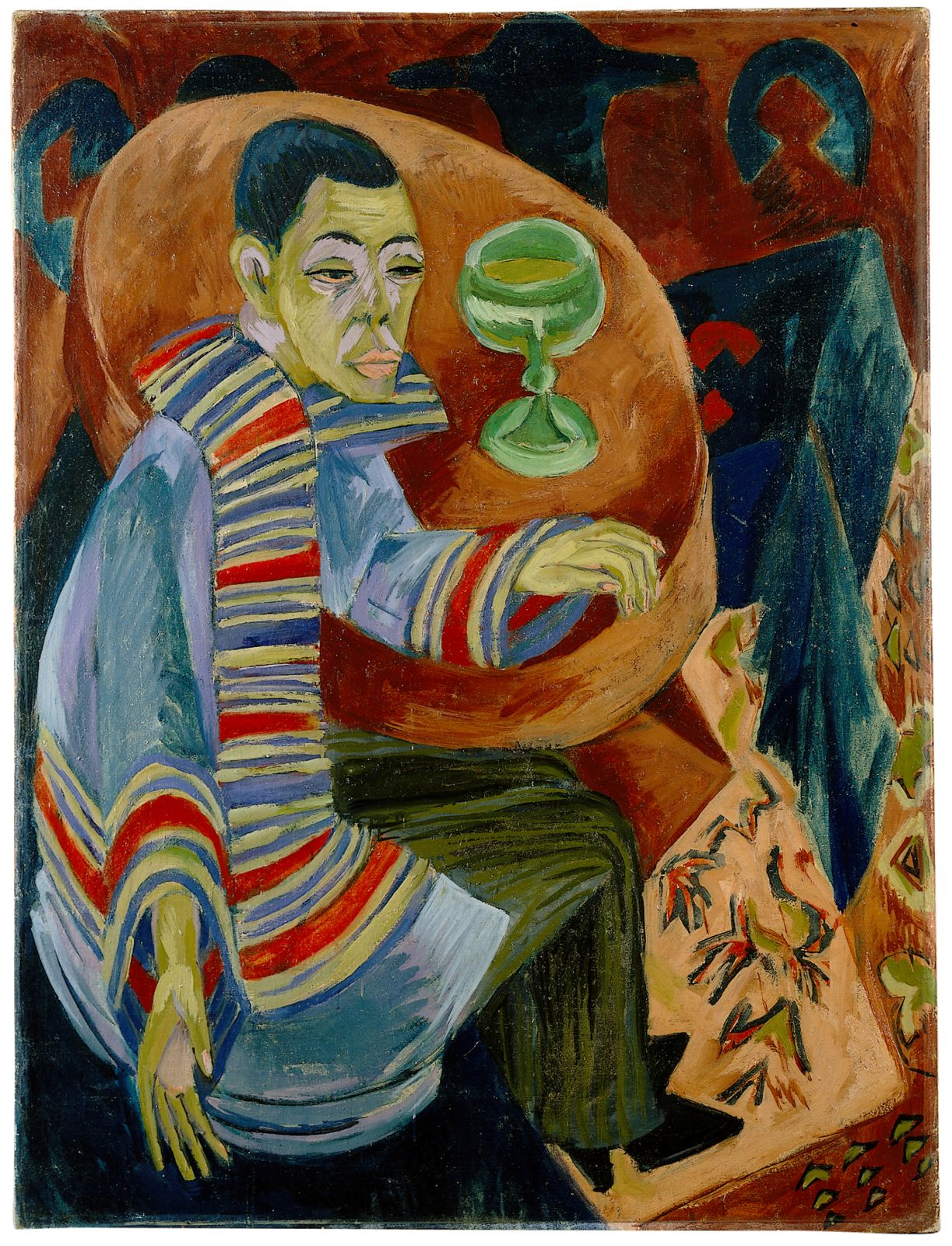 Ernst Ludwig Kirchner porträtierte sich selbst als Absinthtrinker.