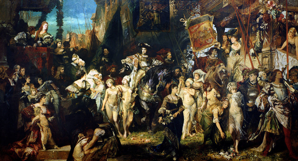 Skandalbild aus dem Hause Makart: "Der Einzug Karls des V. in Antwerpen"