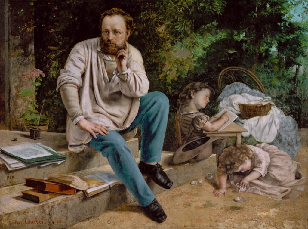 Courbet, Pierre Joseph Proudhon (1809-65) und seine Kinder 1853, 1865