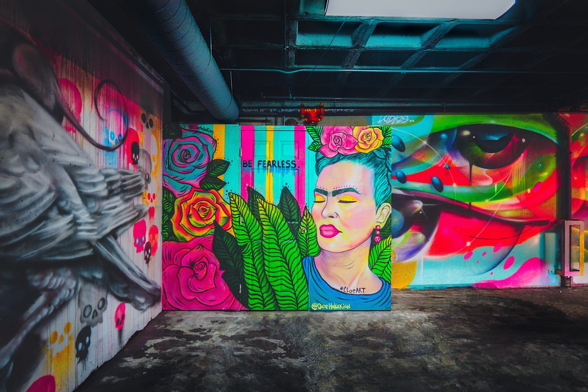 Frida Kahlo in L.A. Ihre Fans gestalteten diese Wand "Be Fearless" ist das Motto.