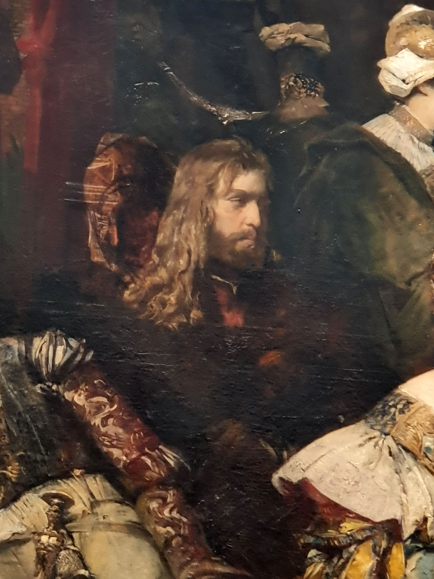 Albrecht Dürer im Getümmel auf dem Sensationsgemälde des Malerfürsten Hans Makart